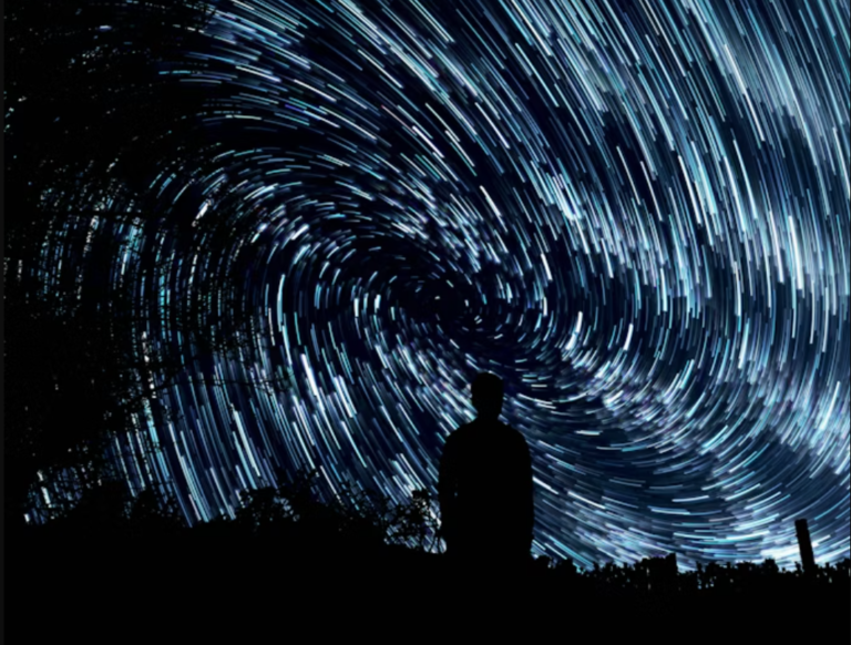 Persona conectando con su doble cuántico