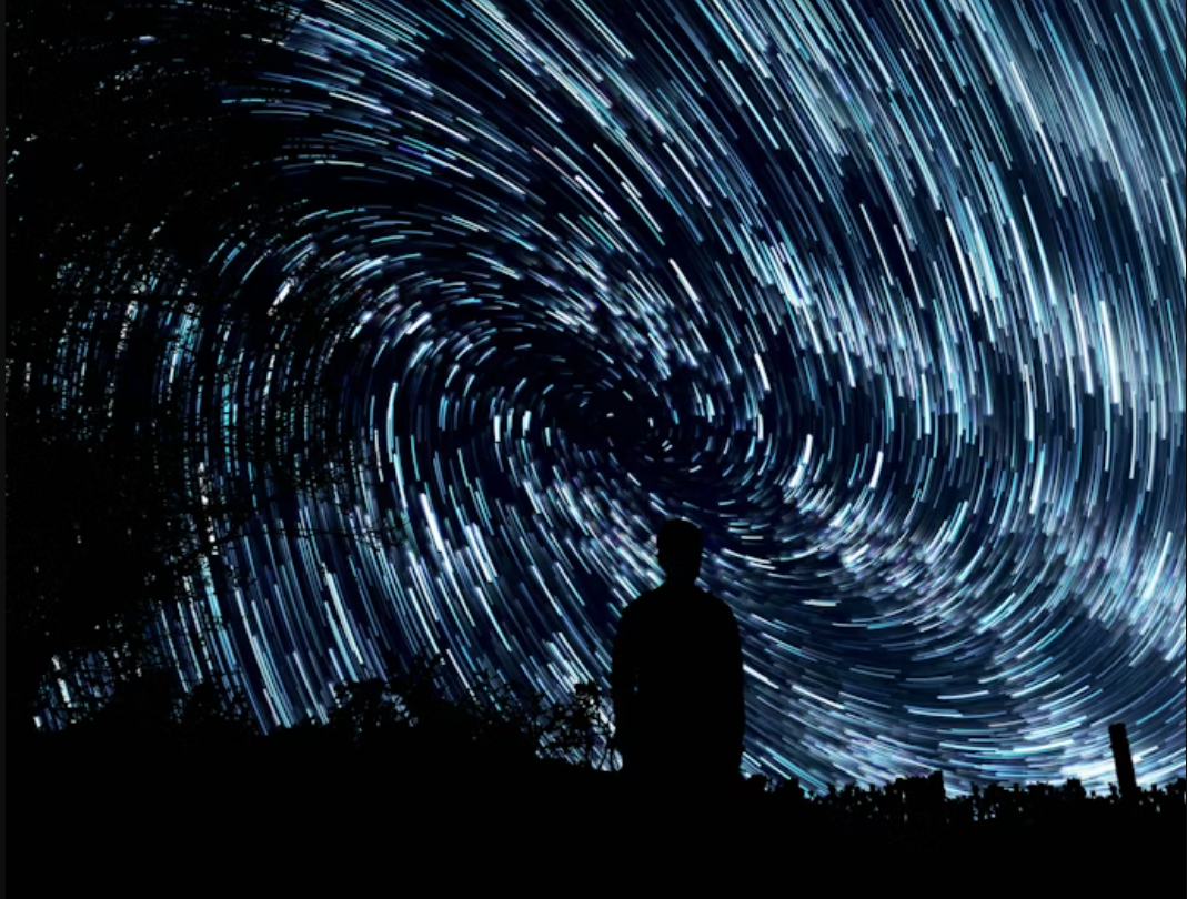 Persona conectando con su doble cuántico